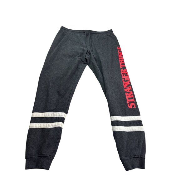 Stranger Things Netflix Womens Joggers Sweatpants Size M Gray White Red Logo - Picture 1 of 5